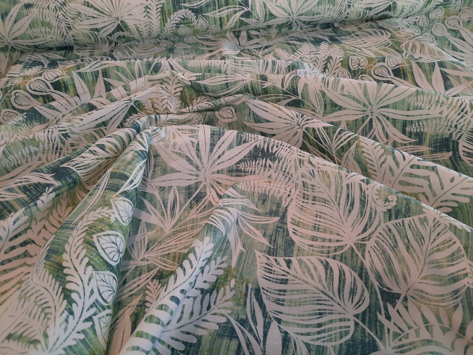 Tischdeckenstoff - Tropical grün *Ab 50 cm