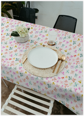 Tischdeckenstoff - Bunte Veilchen * Ab 50 cm