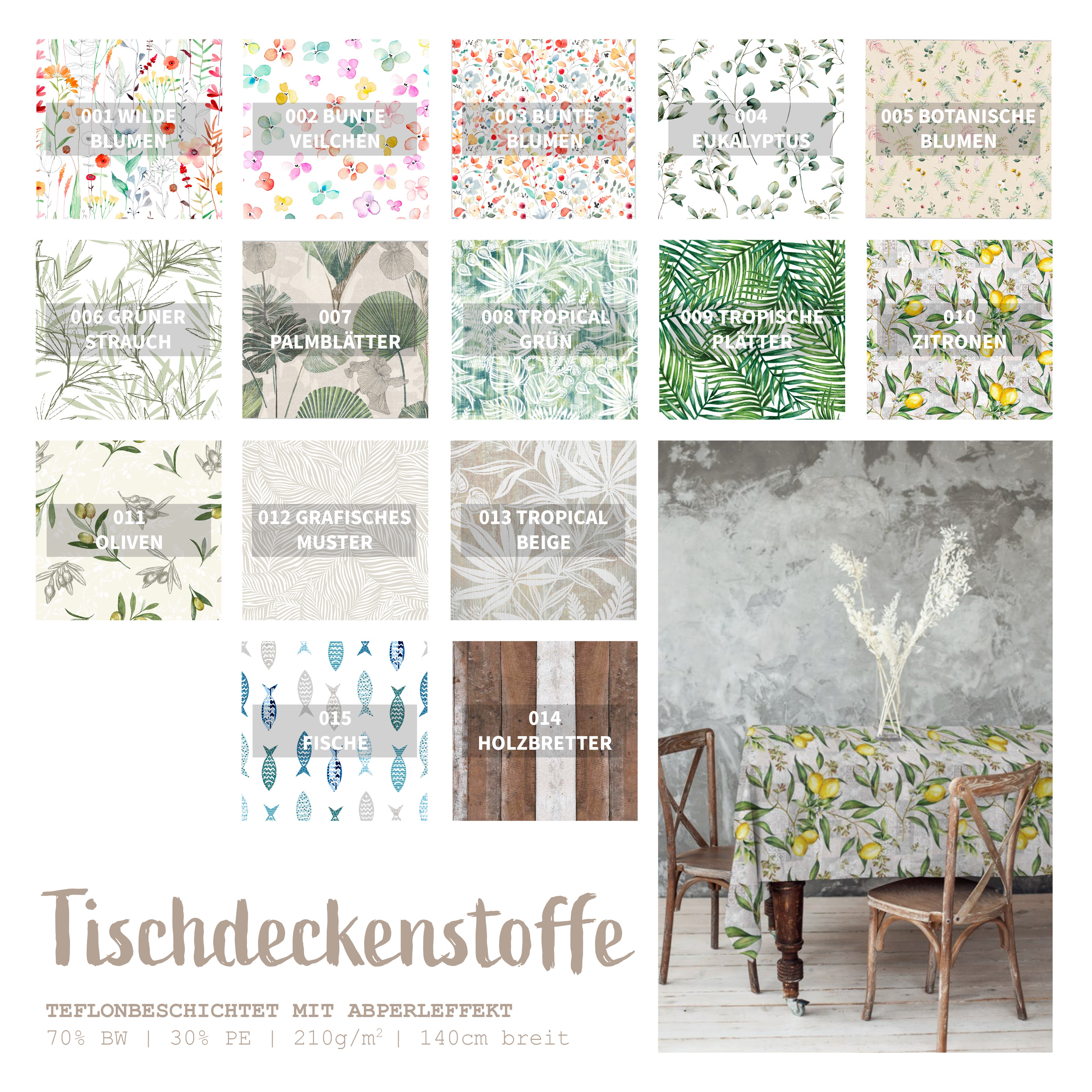 Tischdeckenstoff Meterware wasserabweisend teflonbeschichtet *Ab 50cm