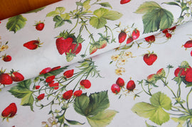 Dekostoff Erdbeeren * Ab 50 cm
