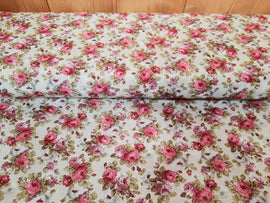 Decorative fabric roses pink * From 50 cm