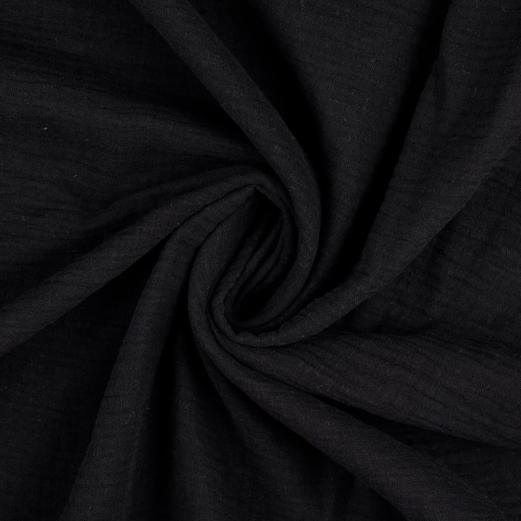 Kaufen 069-schwarz Musselin Leinenlook *Ab 25 cm