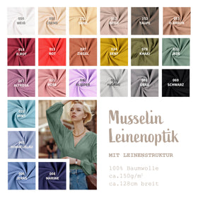 Musselin Leinenlook *Ab 25 cm