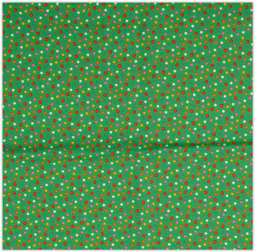 Kaufen 003-bunte-punkte-grun Baumwolldruck Ostern *Ab 25 cm