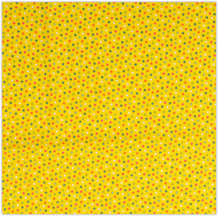 Kaufen 004-bunte-punkte-gelb Baumwolldruck Ostern *Ab 25 cm