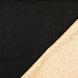 Kaufen 069-schwarz-beige Strickstoff Doubleface *Ab 50 cm