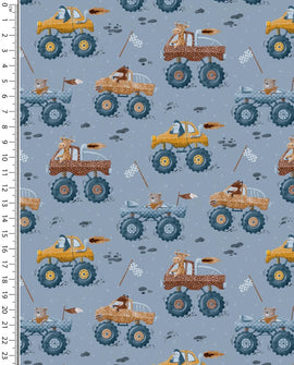 Buy 004-monstertrucks-hellblau Baumwolljersey digital bedruckt  *Ab 50cm
