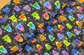 Kaufen 002-monster-schwarz Alpenfleece bedruckt *Ab 50cm