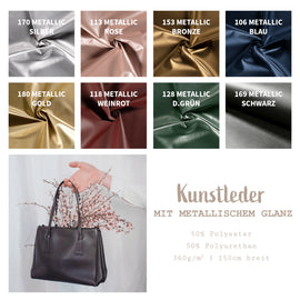 Kunstleder metallisch *Ab 50 cm