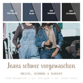 Denim fabric heavy pre-washed *From 50 cm
