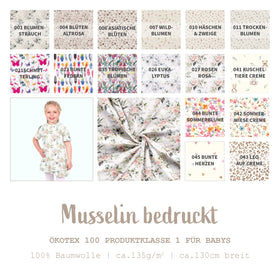 Musselin bedruckt *Ab 25 cm