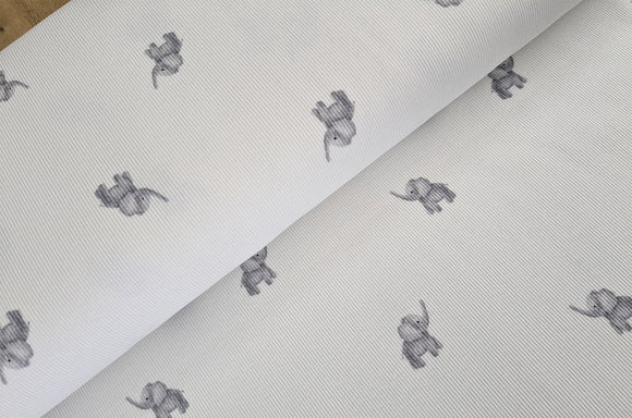 Rippjersey bedruckt Elefanten *Ab 50cm