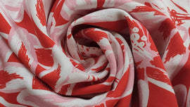 Viskose bedruckt Blumen rot *Ab 50 cm - 0