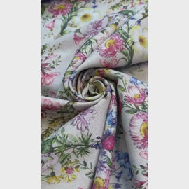 Decorative fabric Asian flowers *From 50 cm - 0