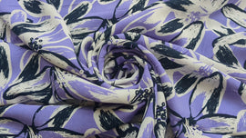 Viskose bedruckt Blumen lila *Ab 50 cm - 0