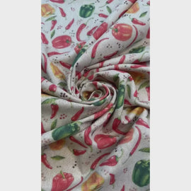 Decorative fabric half-panama pepper & chili * From 50 cm - 0