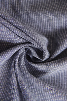 Acheter 005-marine Demi lin à motifs fines rayures * A partir de 50 cm