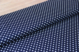 Acheter 008-marine Coton imprimé coeurs * A partir de 50cm