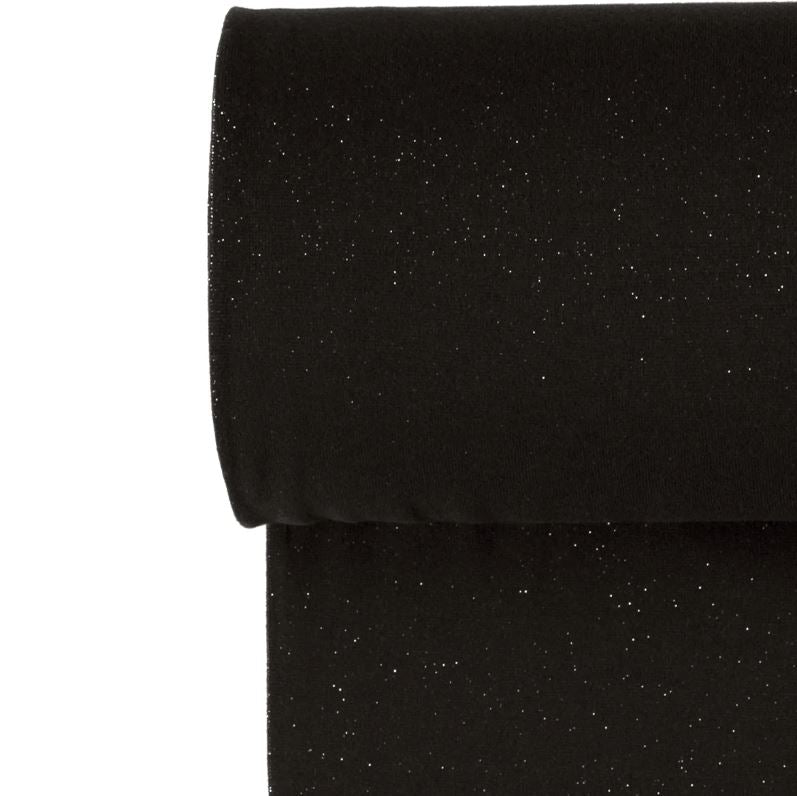 Kaufen 169-schwarz-silber Bündchen mit Lurex Glitzer * Ab 25 cm