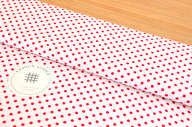 Acheter 050-blanc-rouge Coton imprimé pois 5mm * A partir de 50cm