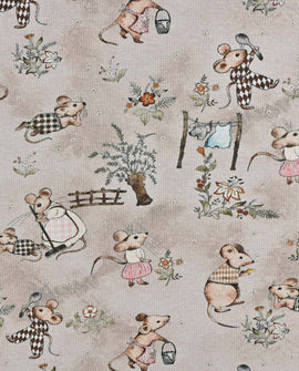 Alpensweat Digitaldruck Mäuse beige *Ab 50cm - 0