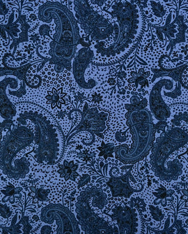 Baumwolljersey Paisley dunkelblau *Ab 50cm