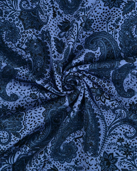 Baumwolljersey Paisley dunkelblau *Ab 50cm - 0