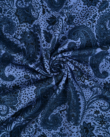 Baumwolljersey Paisley dunkelblau *Ab 50cm - 0