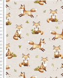 Alpensweat Digitaldruck Füchse beige *Ab 50 cm-3