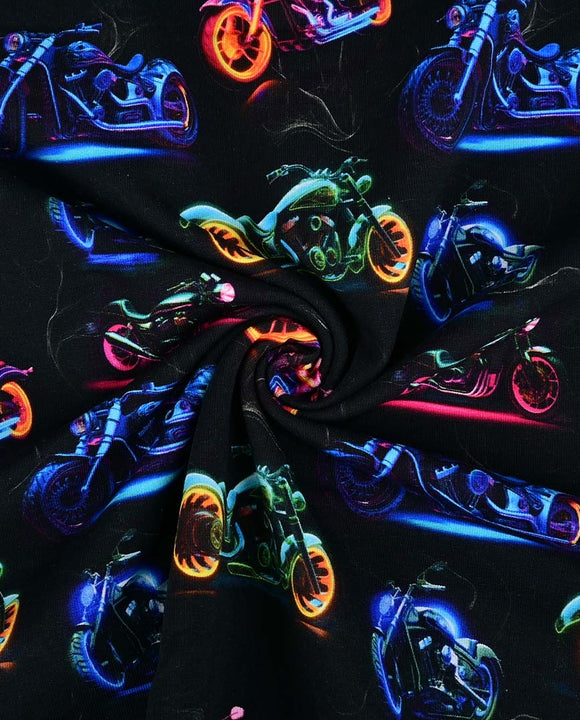 Wintersweat Digitaldruck Motorrad neon *Ab 50 cm