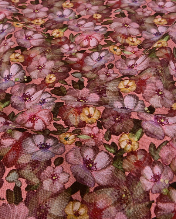 Baumwolljersey Blümchen rosa *Ab 50cm