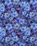 Baumwolljersey Blümchen blau *Ab 50cm-3