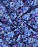 Baumwolljersey Blümchen blau *Ab 50cm-2