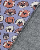 Alpensweat Digitaldruck Hunde blau *Ab 50 cm-1