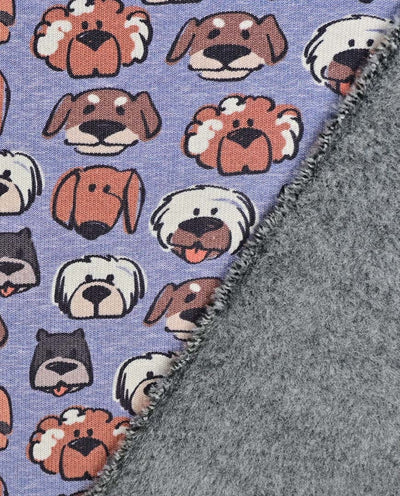 Alpensweat Digitaldruck Hunde blau *Ab 50 cm