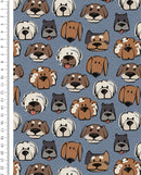 Alpensweat Digitaldruck Hunde blau *Ab 50 cm-2