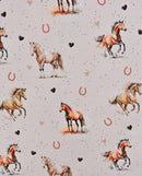 Baumwolljersey Pferde beige *Ab 50cm-4