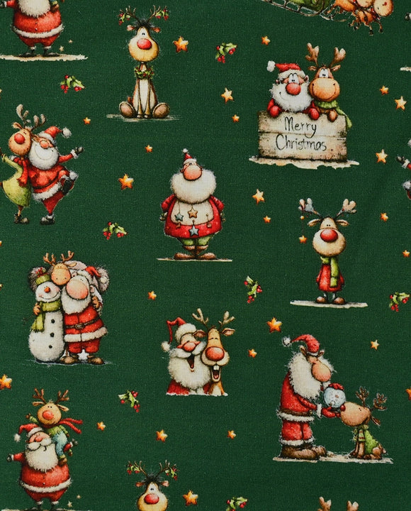 Baumwolljersey Weihnachten grün *Ab 50cm