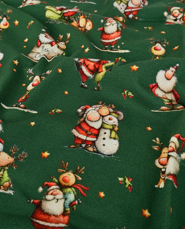 Baumwolljersey Weihnachten grün *Ab 50cm