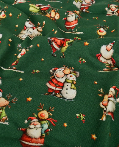 Baumwolljersey Weihnachten grün *Ab 50cm
