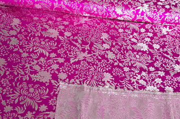 Acheter 018-pink Brokatstoff Blumen gold &amp; silber *Ab 50cm