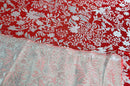 Brokatstoff Blumen mit silber *Ab 50cm-11