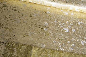 Acheter 034-gold Brokatstoff Blumen gold &amp; silber *Ab 50cm