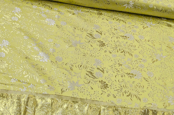 Brokatstoff Blumen mit silber *Ab 50cm