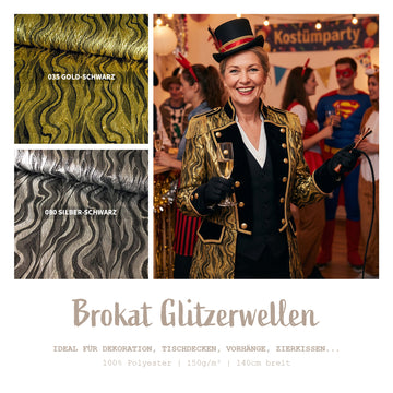 Brokatstoff Glitzerwellen *Ab 50 cm