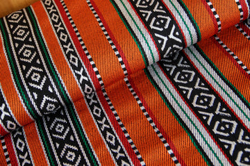 Buy 009-orange-rot Poncho Stoff Ethno *Ab 50 cm