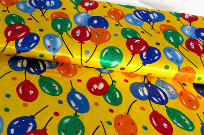 Kaufen 012-gelb-luftballon-bunt Satinstoff bedruckt *Ab 50 cm