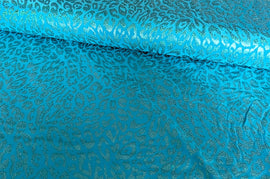 Buy 053-turkis Jersey Stretch Glitzer-Leo *Ab 50cm