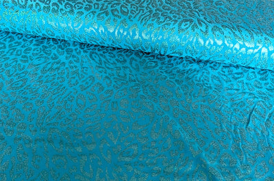 Kaufen 053-turkis Jersey Stretch Glitzer-Leo *Ab 50cm