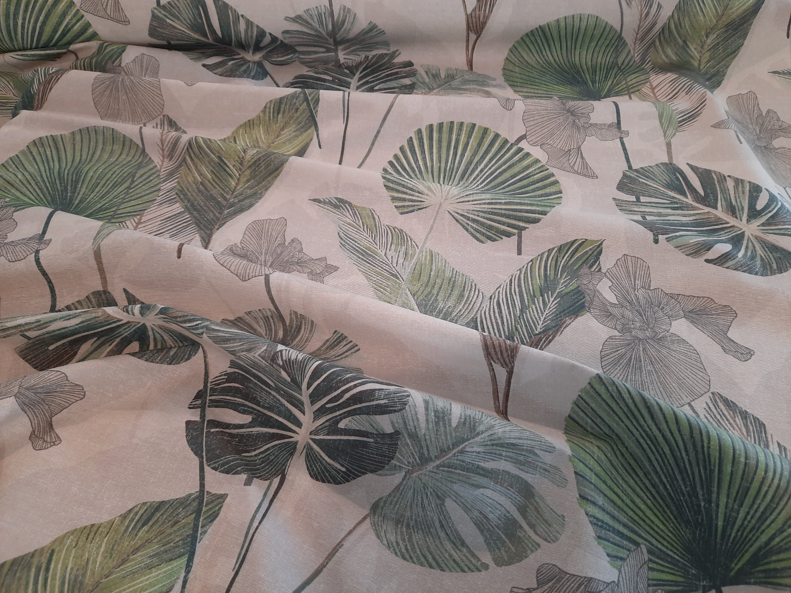 Tablecloth fabric - palm leaves *From 50 cm